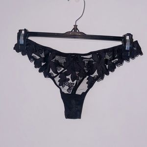 Black lace thong